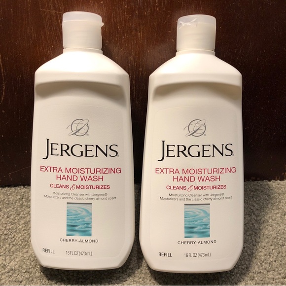 X2 Jergens Extra Moisturizing Hand Wash, Cherry Almond, Cleans Moisturizes 16oz - Picture 1 of 7